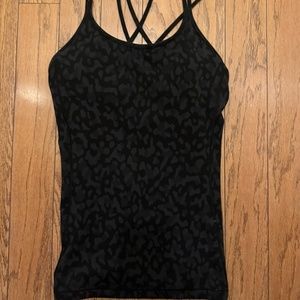 Lululemon spaghetti strap camo tank top with built in bra - 4